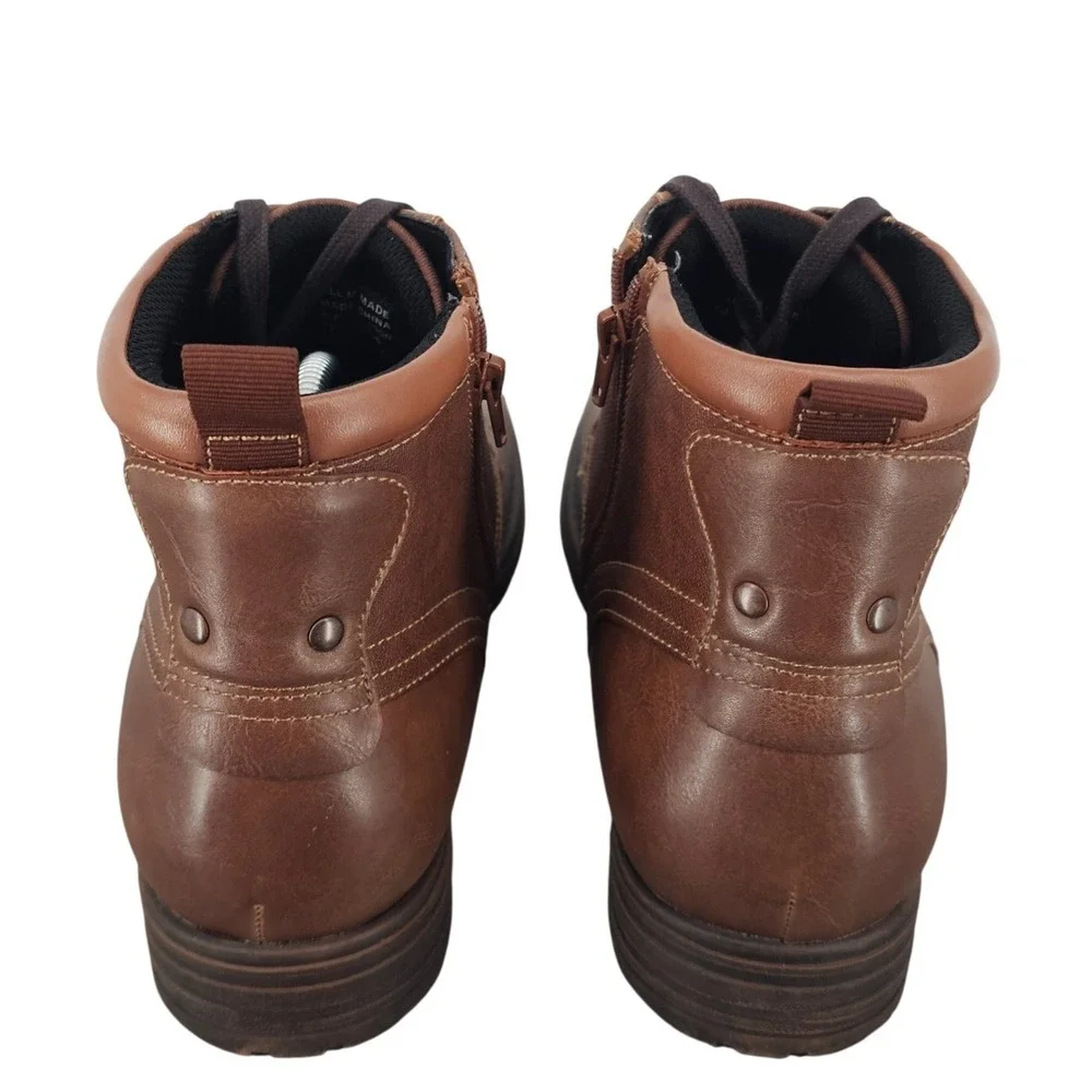 Alfani‎ Bronson Mens Brown Lace Up Side Zip Ankle Boots 11.5M 10007182500